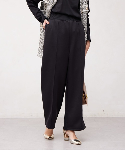 Chez toi(シェトワ)の「BACKリブ切替カットワイドパンツ(その他パンツ・レディース・ブラック/カーキ/アイボリー/グレイッシュベージュ/ナチュラル/グレー/ブラック系その他/ミント・FREE)」の3枚目の写真