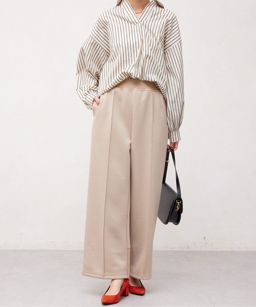 Chez toi(シェトワ)の「BACKリブ切替カットワイドパンツ(その他パンツ・レディース・ブラック/カーキ/アイボリー/グレイッシュベージュ/ナチュラル/グレー/ブラック系その他/ミント・FREE)」の13枚目の写真