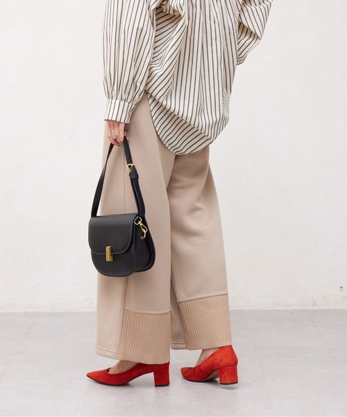 Chez toi(シェトワ)の「BACKリブ切替カットワイドパンツ(その他パンツ・レディース・ブラック/カーキ/アイボリー/グレイッシュベージュ/ナチュラル/グレー/ブラック系その他/ミント・FREE)」の14枚目の写真