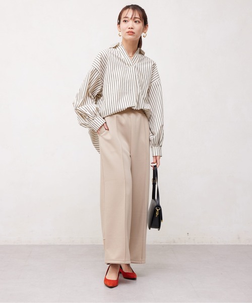 Chez toi(シェトワ)の「BACKリブ切替カットワイドパンツ(その他パンツ・レディース・ブラック/カーキ/アイボリー/グレイッシュベージュ/ナチュラル/グレー/ブラック系その他/ミント・FREE)」の16枚目の写真