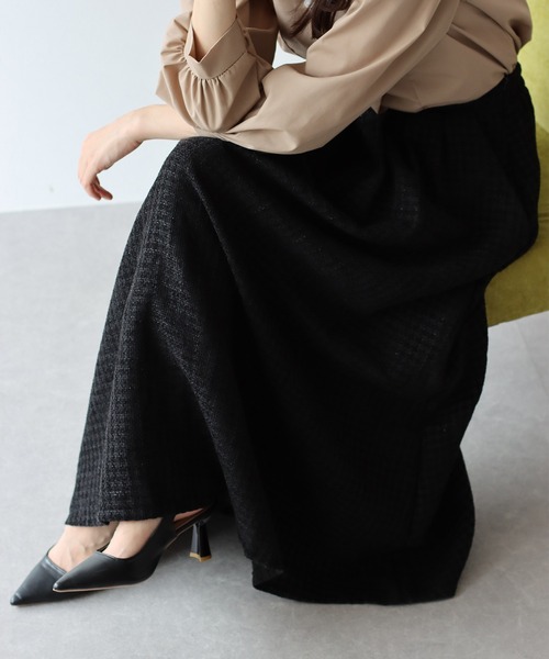 BLUEEAST（ブルーイースト）の「ツイードフレアスカート（スカート・レディース・ホワイト/ブラック系/ブラック・LARGE/MEDIUM）」の18枚目の写真
