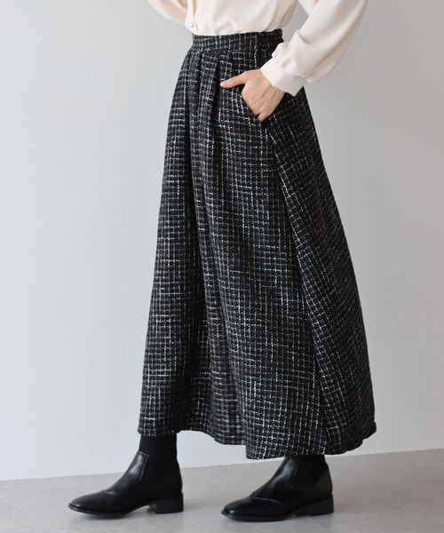 BLUEEAST（ブルーイースト）の「ツイードフレアスカート（スカート・レディース・ホワイト/ブラック系/ブラック・LARGE/MEDIUM）」の11枚目の写真