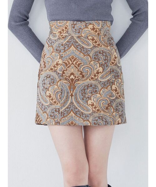 MURUA(ムルーア)の「ジャガードミニスカート(スカート・レディース・ブルー・2/1)」の2枚目の写真