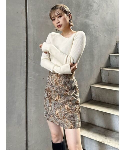 MURUA(ムルーア)の「ジャガードミニスカート(スカート・レディース・ブルー・2/1)」の6枚目の写真