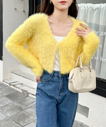 EPICKS | ショート丈 シャギーVネックニットトップス(カーディガン/ボレロ)