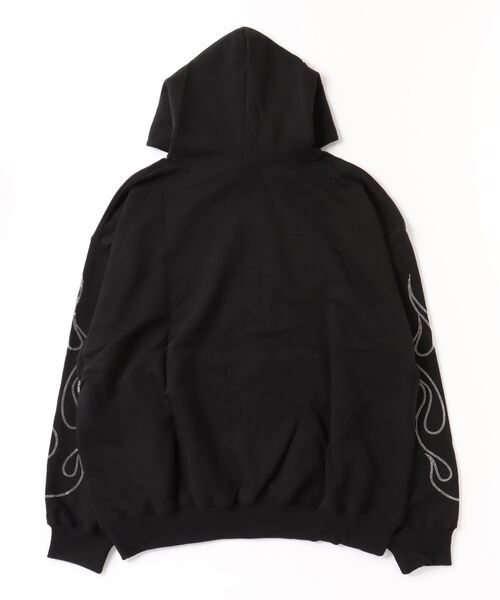 Paragraph（パラグラフ）の「A'GEM/9 × .kom『paragraph/パラグラフ』FLAME STUD LOGO HOODIE/フレイムスタッド プルオーバーパーカー（パーカー・メンズ・インディゴブルー/ブラック・FREE）」の6枚目の写真