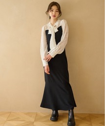 mysty woman | ジャガードブラウスドッキングワンピ  984071(ワンピース)