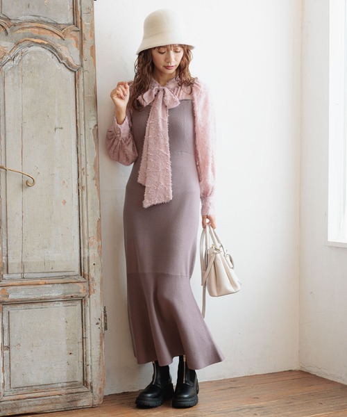 mysty woman（ミスティウーマン）の「ジャガードブラウスドッキングワンピース  984071（ワンピース・レディース・ブラウン/モカ/ブラック/チャコールグレー・FREE）」の13枚目の写真