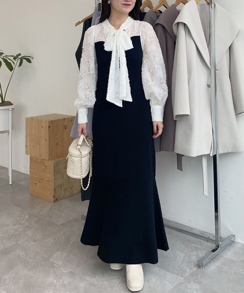 mysty woman（ミスティウーマン）の「ジャガードブラウスドッキングワンピース  984071（ワンピース・レディース・ブラウン/モカ/ブラック/チャコールグレー・FREE）」の17枚目の写真