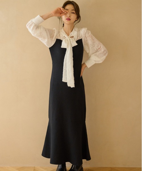 mysty woman（ミスティウーマン）の「ジャガードブラウスドッキングワンピース  984071（ワンピース・レディース・ブラウン/モカ/ブラック/チャコールグレー・FREE）」の12枚目の写真