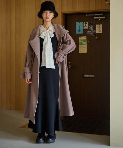 mysty woman（ミスティウーマン）の「ジャガードブラウスドッキングワンピース  984071（ワンピース・レディース・ブラウン/モカ/ブラック/チャコールグレー・FREE）」の9枚目の写真