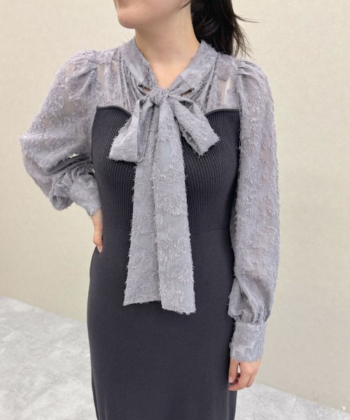 mysty woman（ミスティウーマン）の「ジャガードブラウスドッキングワンピース  984071（ワンピース・レディース・ブラウン/モカ/ブラック/チャコールグレー・FREE）」の19枚目の写真