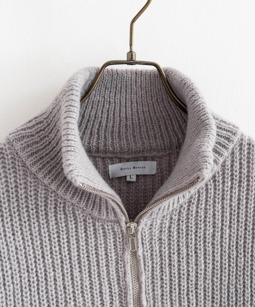 Rocky Monroe（ロッキーモンロー）の「オーバーサイズ ドライバーズニットカーディガン（カーディガン/ボレロ・メンズ・ブラウン/グリーン/チャコール/ブラック/ブルー/グレー/オフホワイト・M/L/XL）」の11枚目の写真