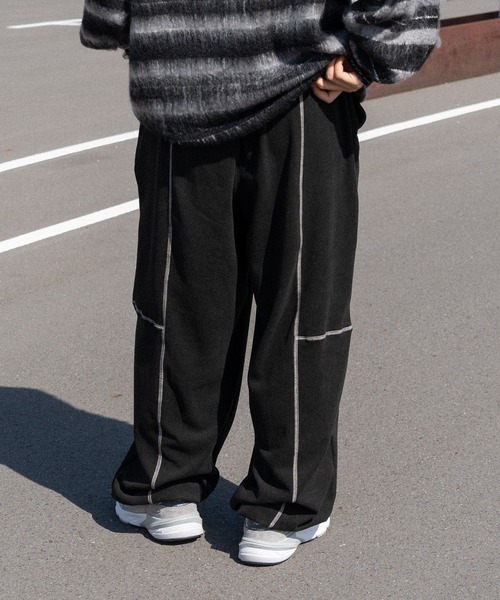 kutir（クティール）の「配色ステッチフランネルワイドパンツ（その他パンツ・メンズ・ボルドー/ブラック/ダークグリーン・LARGE/MEDIUM）」の7枚目の写真