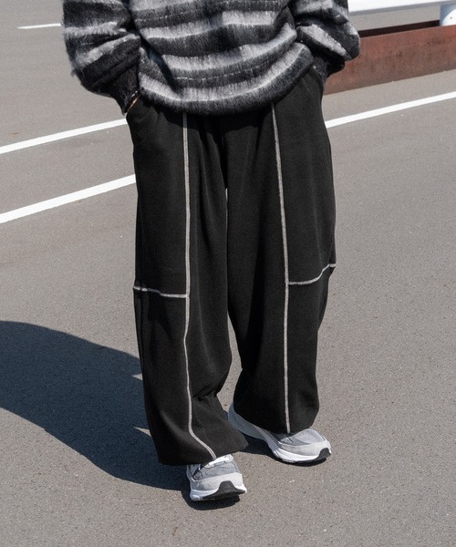 kutir（クティール）の「配色ステッチフランネルワイドパンツ（その他パンツ・メンズ・ボルドー/ブラック/ダークグリーン・LARGE/MEDIUM）」の5枚目の写真