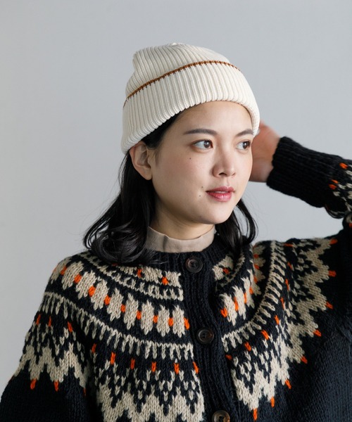 AMERICAN RAG CIE(アメリカンラグシー)の「Commerlina KOTONE CAP(ニットキャップ/ビーニー・レディース・アイボリー/ブラウン・FREE)」の9枚目の写真
