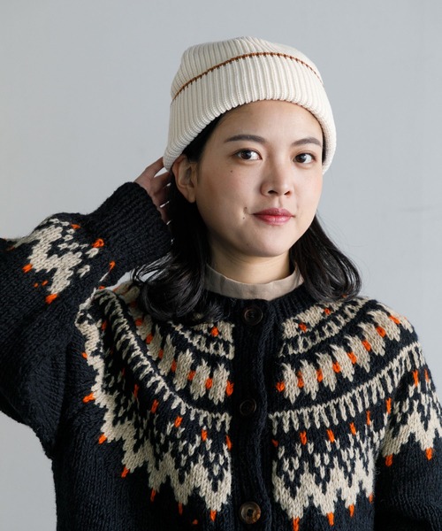 AMERICAN RAG CIE(アメリカンラグシー)の「Commerlina KOTONE CAP(ニットキャップ/ビーニー・レディース・アイボリー/ブラウン・FREE)」の11枚目の写真