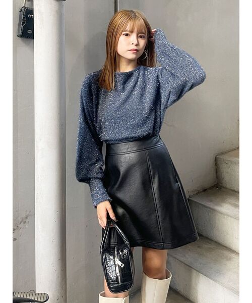 MURUA(ムルーア)の「フェイクレザーミニスカート(スカート・レディース・ブラック/ブラウン/アイボリー・1/2)」の12枚目の写真