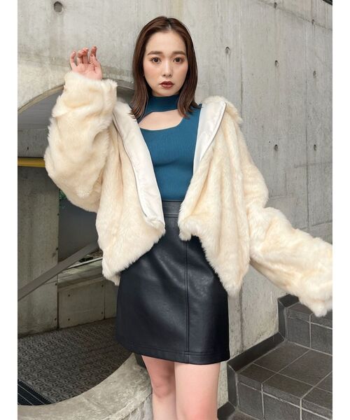 MURUA(ムルーア)の「フェイクレザーミニスカート(スカート・レディース・ブラック/ブラウン/アイボリー・1/2)」の13枚目の写真