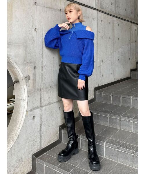 MURUA(ムルーア)の「フェイクレザーミニスカート(スカート・レディース・ブラック/ブラウン/アイボリー・1/2)」の14枚目の写真