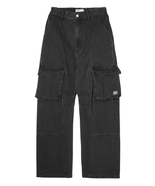 MILKFED.(ミルクフェド)の「DENIM CARGO PANTS(カーゴパンツ・レディース・ブラック/ライトインディゴブルー・M/S)」の8枚目の写真