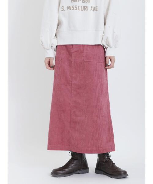 Samansa Mos2（サマンサ モスモス）の「コーデュロイナロースカート（スカート・レディース・ベージュ/チャコールグレー/ブルー/ピンク・F）」の9枚目の写真