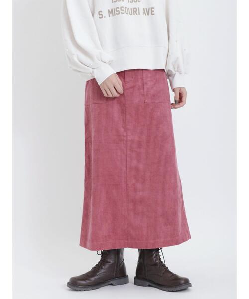 Samansa Mos2（サマンサ モスモス）の「コーデュロイナロースカート（スカート・レディース・ベージュ/チャコールグレー/ブルー/ピンク・F）」の10枚目の写真