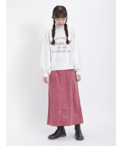 Samansa Mos2（サマンサ モスモス）の「コーデュロイナロースカート（スカート・レディース・ベージュ/チャコールグレー/ブルー/ピンク・F）」の11枚目の写真