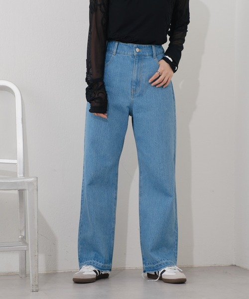 Kastane（カスタネ）の「【好評価レビュー多数！/全骨格◎/3サイズ展開】ハイウエストストレートデニム（デニムパンツ・レディース・ブラック/ブルー/ライトブルー/ブルー系その他/ブルー系その他5/ブラウン系その他/ブラック系その他・0/1/2）」の14枚目の写真