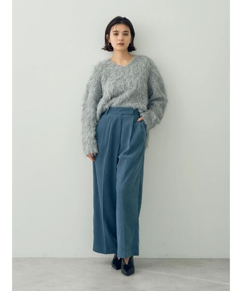 YECCA VECCA（イェッカヴェッカ）の「シャギーVネックニット（ニット/セーター・レディース・ホワイト/グレー/ラベンダー・FREE）」の17枚目の写真