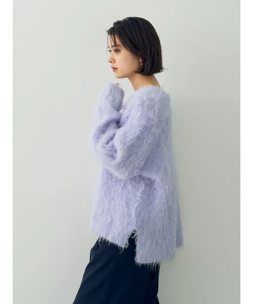 YECCA VECCA（イェッカヴェッカ）の「シャギーVネックニット（ニット/セーター・レディース・ホワイト/グレー/ラベンダー・FREE）」の20枚目の写真