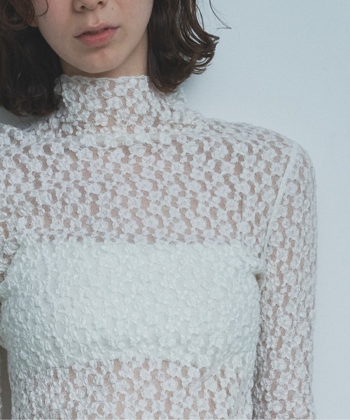 大人女性の La nature linge】レースタートルプルオーバー（Tシャツ トップス