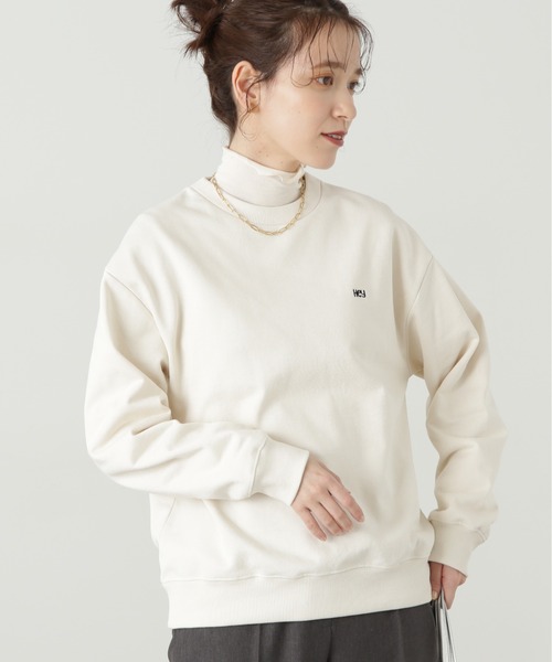 N.（N. Natural Beauty Basic）（エヌエヌナチュラルビューティーベーシック）の「◆ワンポイント刺繍スウェット（Tシャツ/カットソー・レディース・オフホワイト/グリーン/杢グレー・MEDIUM）」の4枚目の写真