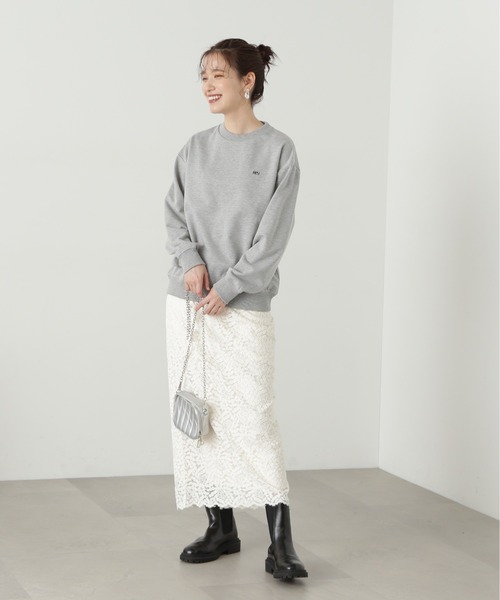 N.（N. Natural Beauty Basic）（エヌエヌナチュラルビューティーベーシック）の「◆ワンポイント刺繍スウェット（Tシャツ/カットソー・レディース・オフホワイト/グリーン/杢グレー・MEDIUM）」の20枚目の写真