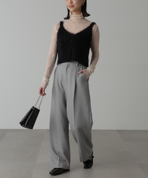 FREE'S MART（フリーズマート）の「◆フロントボタンシャギービスチェ（ベスト・レディース・ホワイト/ブルー/ネイビー/ブラック・FREE）」の9枚目の写真