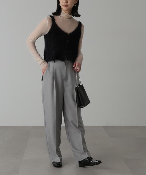 FREE'S MART（フリーズマート）の「◆フロントボタンシャギービスチェ（ベスト・レディース・ホワイト/ブルー/ネイビー/ブラック・FREE）」の10枚目の写真