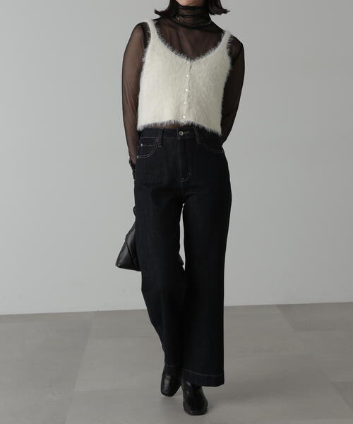 FREE'S MART（フリーズマート）の「◆フロントボタンシャギービスチェ（ベスト・レディース・ホワイト/ブルー/ネイビー/ブラック・FREE）」の17枚目の写真