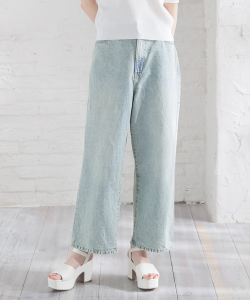 Honeys（ハニーズ）の「ストレートパンツ（股下６４ｃｍ）（デニムパンツ・レディース・ライトブルー/ブルー/ブルー系その他/アイボリー/ブラック/グレー/ライトインディゴブルー/ブルー系その他3/ブルー系その他4・SS/S/M/L/LL）」の9枚目の写真