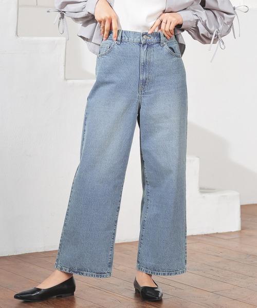 Honeys（ハニーズ）の「ストレートパンツ（股下６４ｃｍ）（デニムパンツ・レディース・ライトブルー/ブルー/ブルー系その他/アイボリー/ブラック/グレー/ライトインディゴブルー/ブルー系その他3/ブルー系その他4・SS/S/M/L/LL）」の18枚目の写真