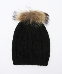 Ray BEAMS | Ray BEAMS / ラクーンファーニット帽(ニットキャップ/ビーニー)