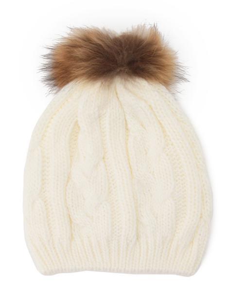 Ray BEAMS（レイビームス）の「Ray BEAMS / ラクーンファーニット帽（ニットキャップ/ビーニー・レディース・ホワイト/グレー/ブラック/ベージュ・ONE SIZE）」の5枚目の写真