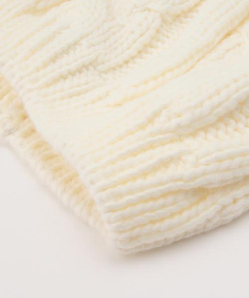 Ray BEAMS（レイビームス）の「Ray BEAMS / ラクーンファーニット帽（ニットキャップ/ビーニー・レディース・ホワイト/グレー/ブラック/ベージュ・ONE SIZE）」の10枚目の写真