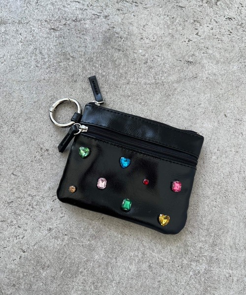 Me%（ミィパーセント）の「ビジューカスタムポーチサイフ 104118（コインケース・レディース・シルバー/ブラック・FREE）」の9枚目の写真