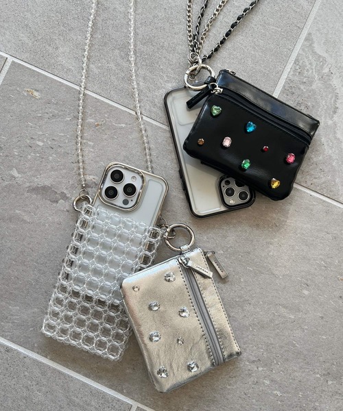 Me%（ミィパーセント）の「ビジューカスタムポーチサイフ 104118（コインケース・レディース・シルバー/ブラック・FREE）」の11枚目の写真