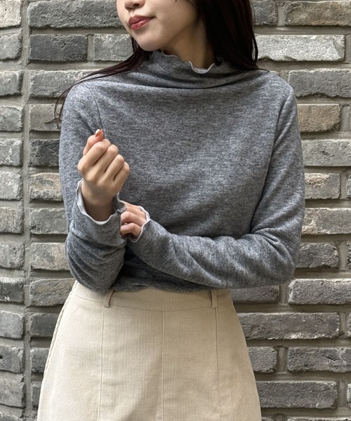 3.3 Field Trip (3.3フィールドトリップ)の「3.3 Field Trip/ハーフネックT 2996078(Tシャツ/カットソー・レディース・グレー/ブラック/アイボリー・FREE)」の2枚目の写真