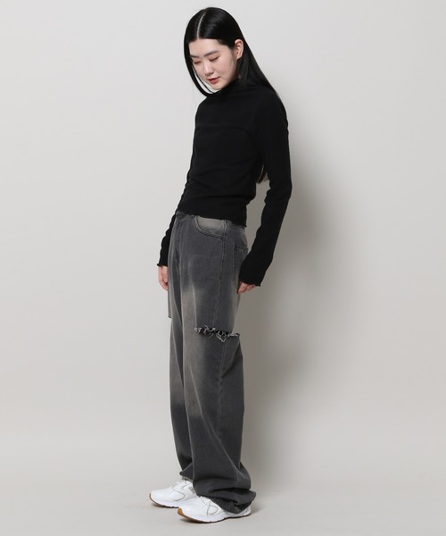 3.3 Field Trip (3.3フィールドトリップ)の「3.3 Field Trip/ハーフネックT 2996078(Tシャツ/カットソー・レディース・グレー/ブラック/アイボリー・FREE)」の4枚目の写真