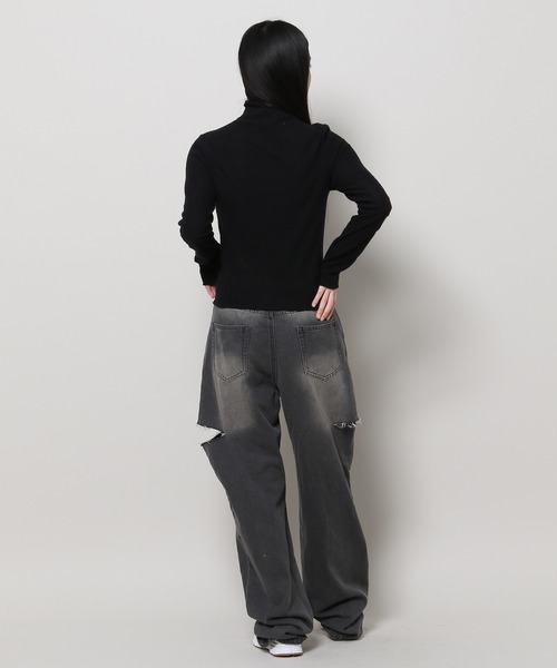 3.3 Field Trip (3.3フィールドトリップ)の「3.3 Field Trip/ハーフネックT 2996078(Tシャツ/カットソー・レディース・グレー/ブラック/アイボリー・FREE)」の6枚目の写真