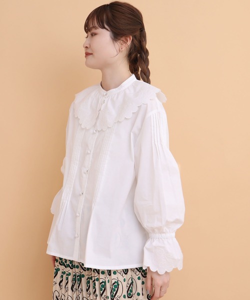 ルルゲッタ　チェリー刺繍ブラウス ルルゲッタ チェリー刺繍ブラウス