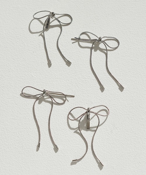 GOLDY（ゴールディ）の「【GOLDY】リボンモチーフ 4Pセット ヘアピン＋ヘアカフ 6240101（バレッタ/ヘアクリップ・レディース・ブラック/シルバー/ゴールド・FREE）」の6枚目の写真