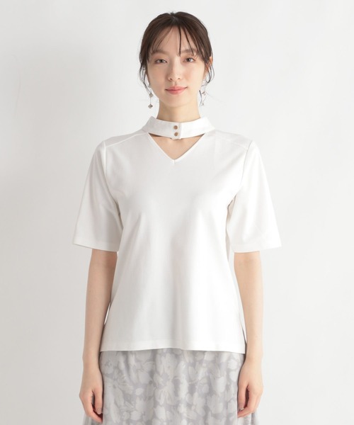 Andemiu（アンデミュウ）の「2WAYスタンドカット110500（Tシャツ/カットソー・レディース・ホワイト/ブラック/ブルー・FREE）」の9枚目の写真